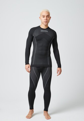 SNOCKS Athletic Underwear in Black: front