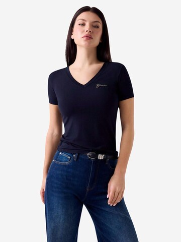 Maglietta 'NEW SS VN MINI LOGO W6YI13 K3853' di GUESS in blu: frontale