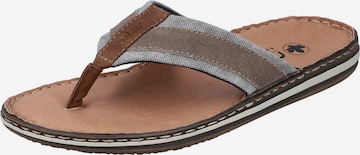 Rieker T-bar sandals in Brown: front