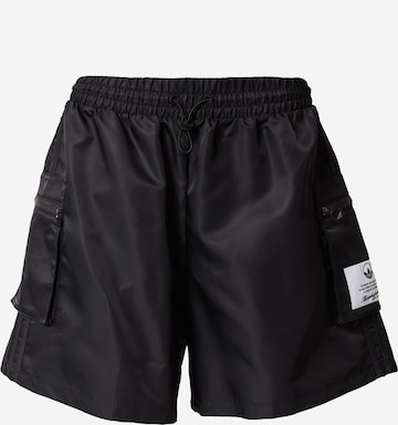 ADIDAS ORIGINALS Wide leg Trousers 'High-Waist Nylon' in Black: front