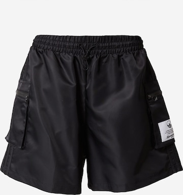 ADIDAS ORIGINALS Bő szár Nadrág 'High-Waist Nylon' - fekete: elől