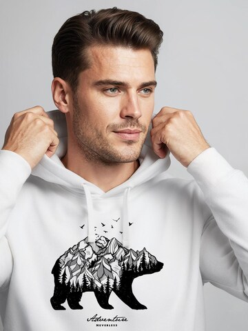 Neverless Sweatshirt 'Mountain Bear' in White
