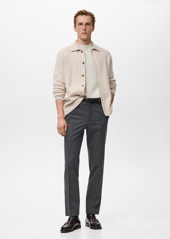 MANGO MAN Slim fit Pleated Pants 'Brest' in Grey