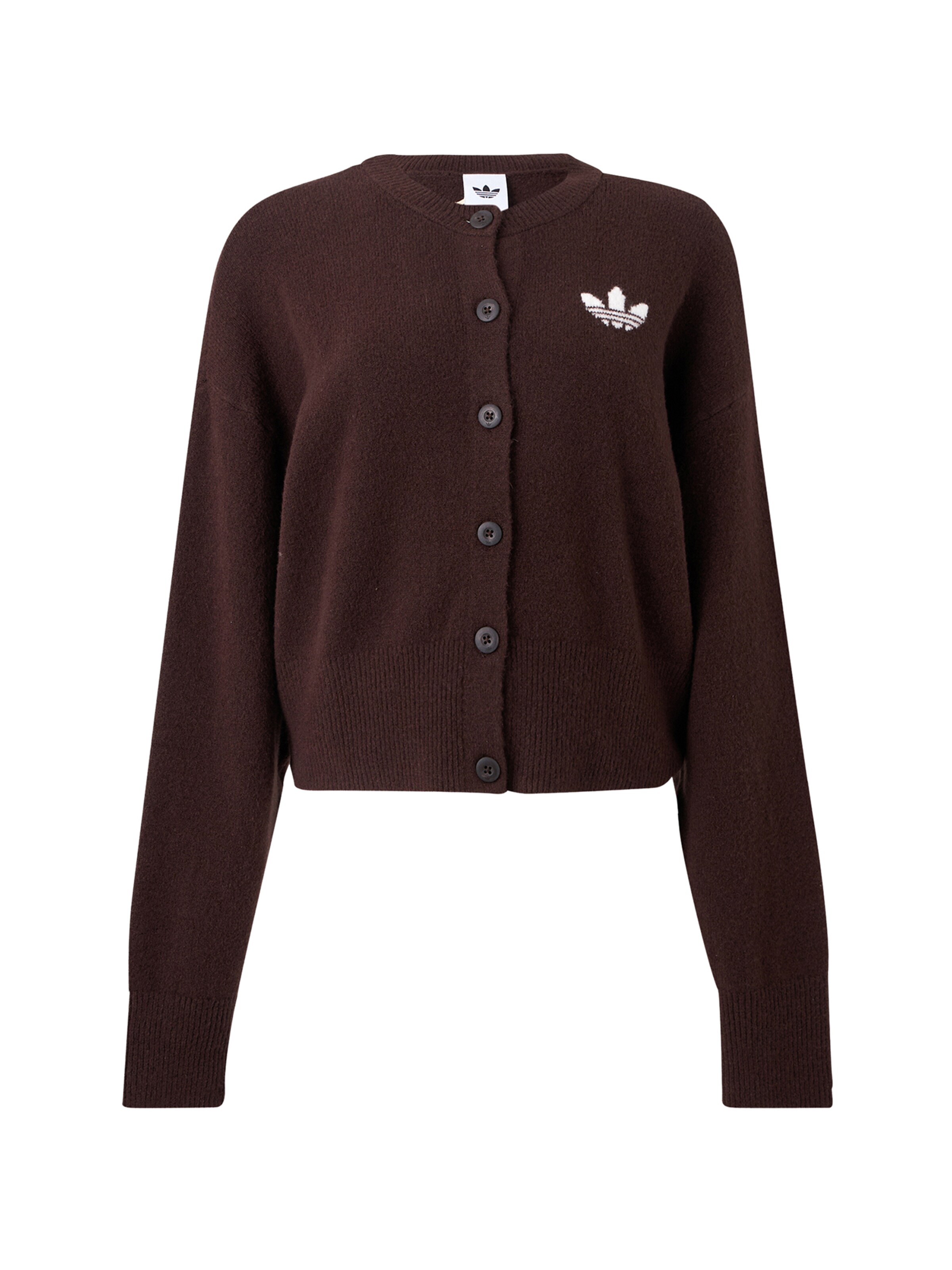 ADIDAS ORIGINALS - Casaco de malha 'Essentials' em castanho: frente