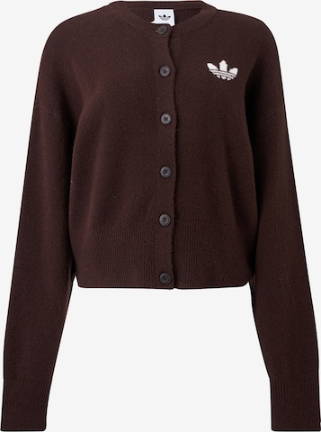 ADIDAS ORIGINALS - Casaco de malha 'Essentials' em castanho: frente