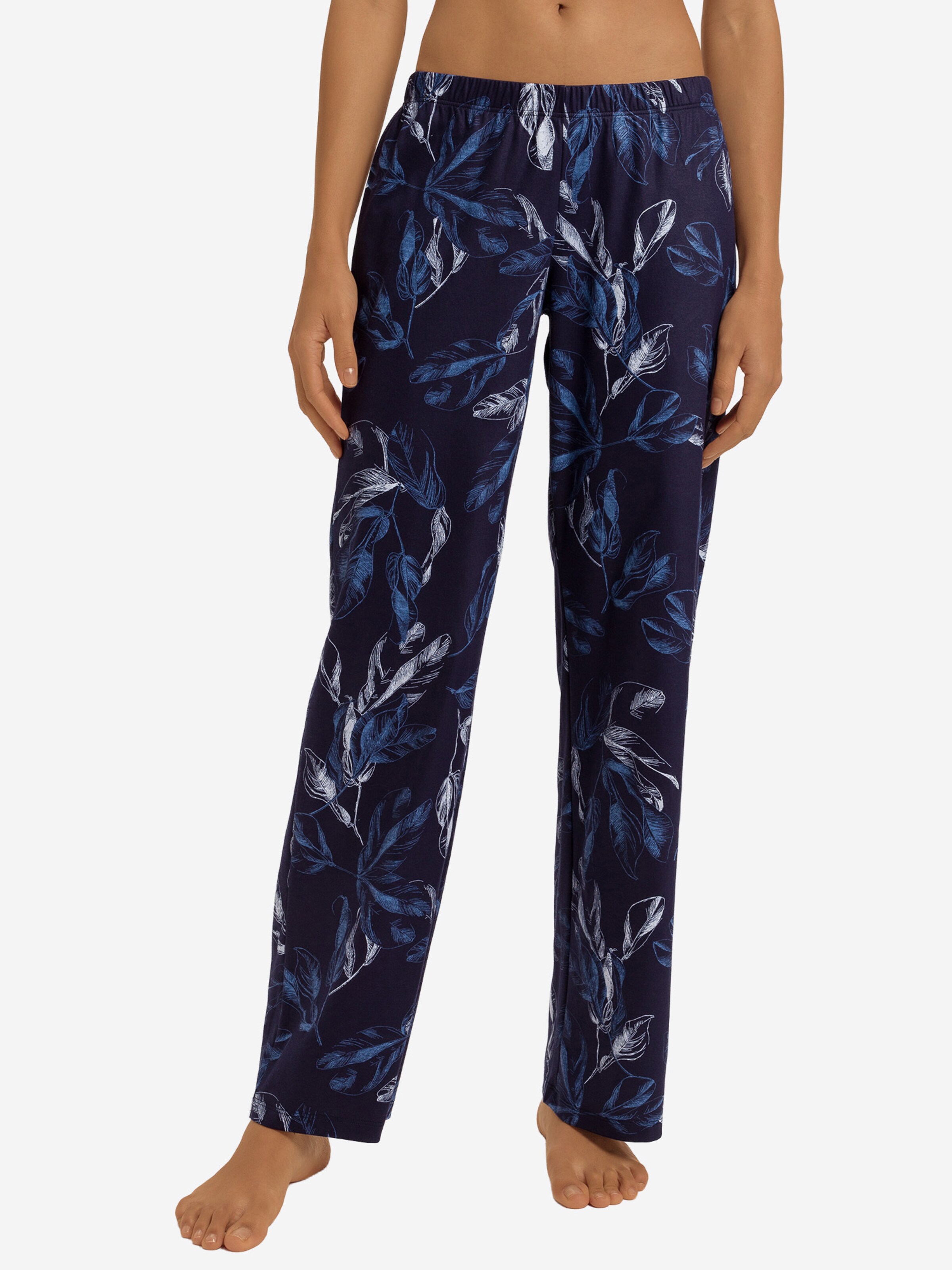 Hanro Pyjamabroek ' Loungy Nights ' in Blauw: voorkant