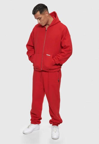 Dropsize Zip-Up Hoodie 'Bazix Republiq' in Red