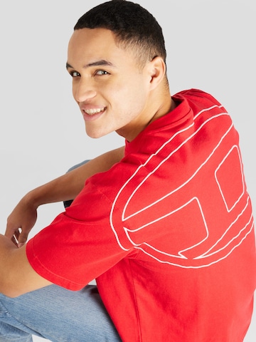 DIESEL قميص 'BOGGY-MEGOVAL' بلون أحمر