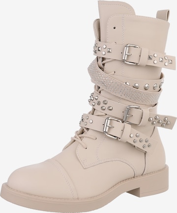 Ital-Design Ankle Boots in Beige: front