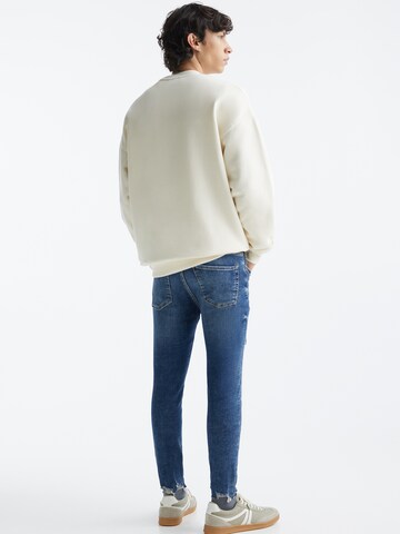 Skinny Jeans de la Pull&Bear pe albastru