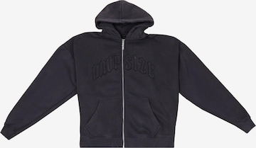 Dropsize Sweatjacke 'Raw Edges' in Schwarz: Vorderseite