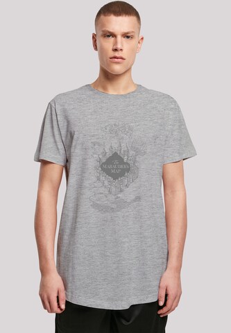 F4NT4STIC Shirt 'Harry Potter The Marauder's Map' in Grey: front
