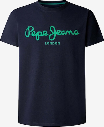 T-Shirt Pepe Jeans en bleu : devant