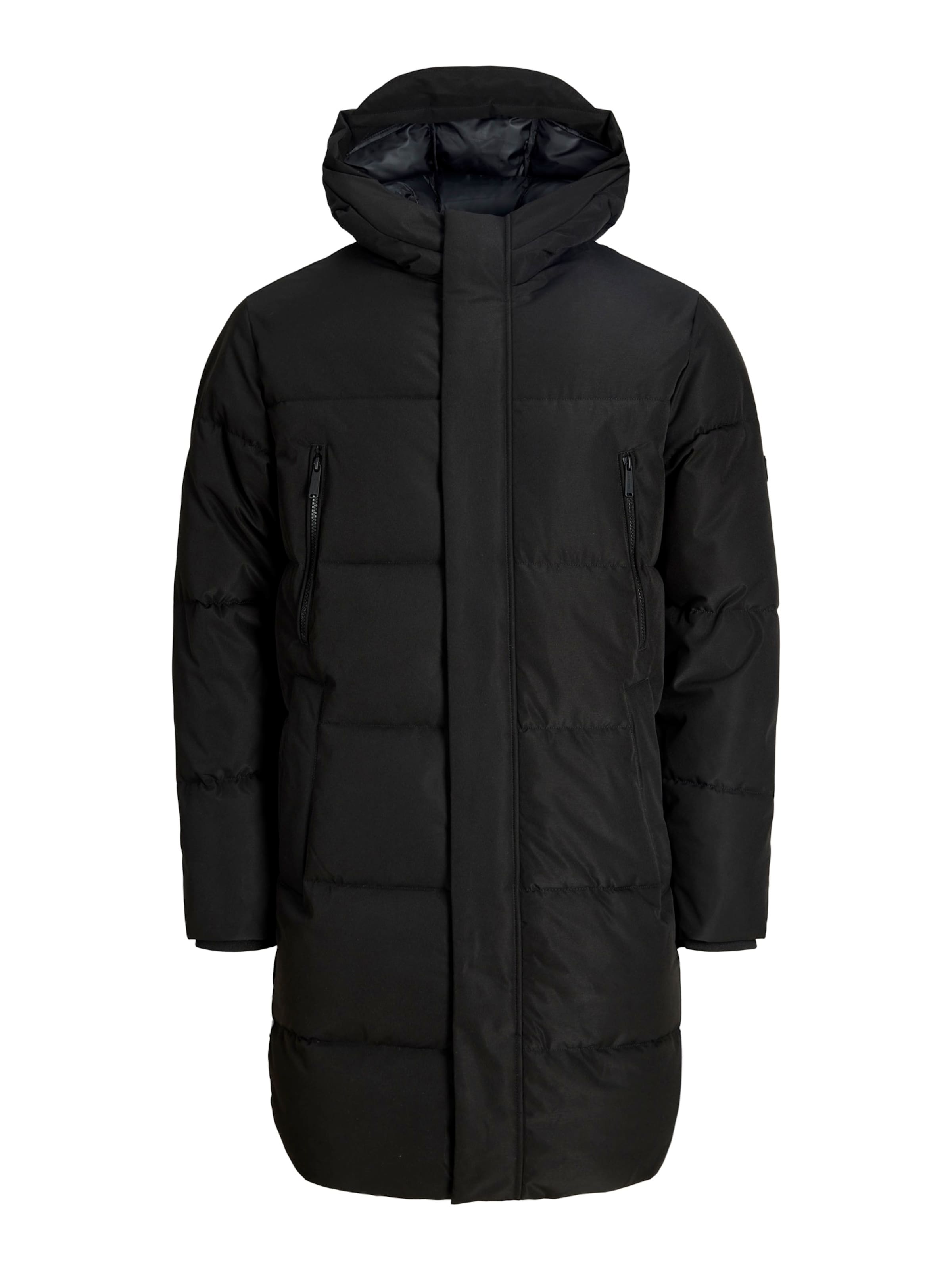 Palton de iarnă 'JJEBECKS' de la Jack & Jones Plus pe negru: față