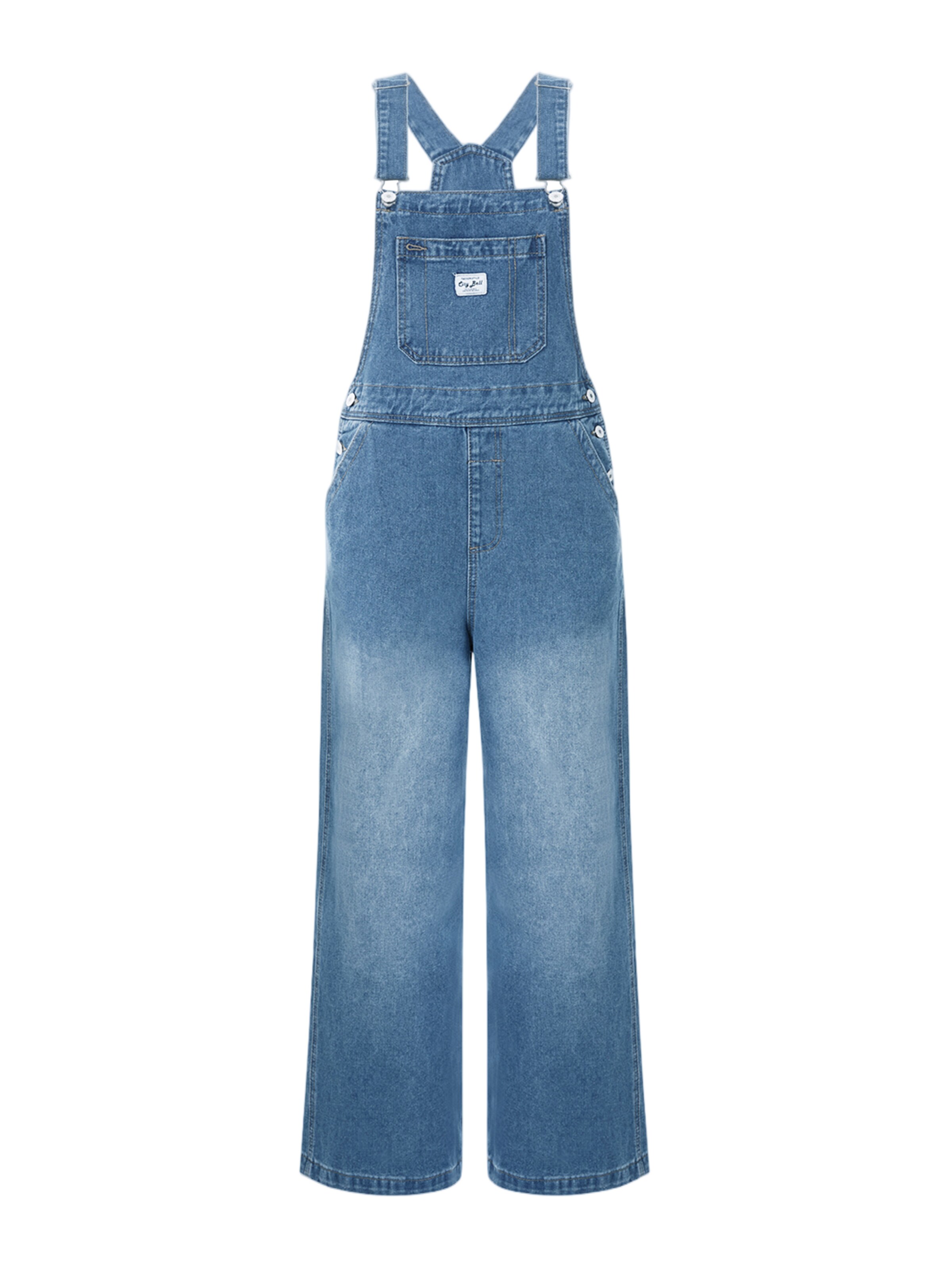 Imily Bela Tuinbroek jeans in Blauw: voorkant