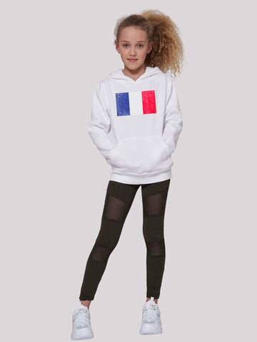 Sweat-shirt 'France Frankreich Flagge distressed' F4NT4STIC en blanc