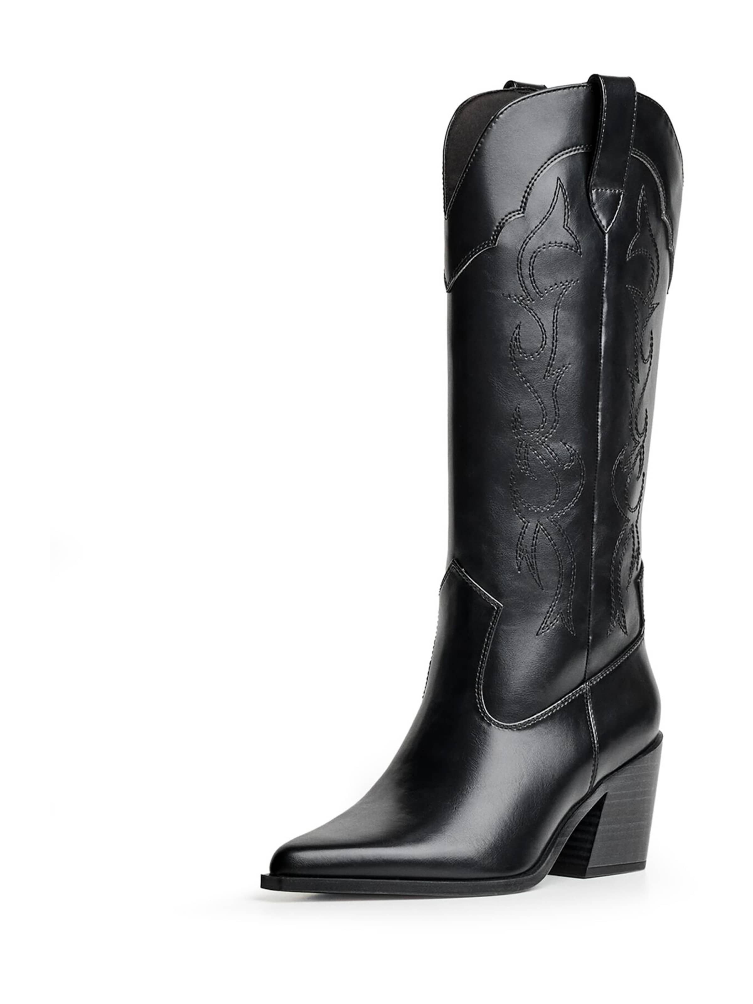 Bershka Cowboy csizmák 'BOTA' - fekete: elől