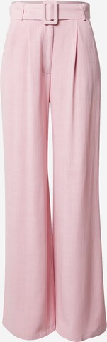 Nasty Gal Wide leg Pleat-Front Pants in Pink: front