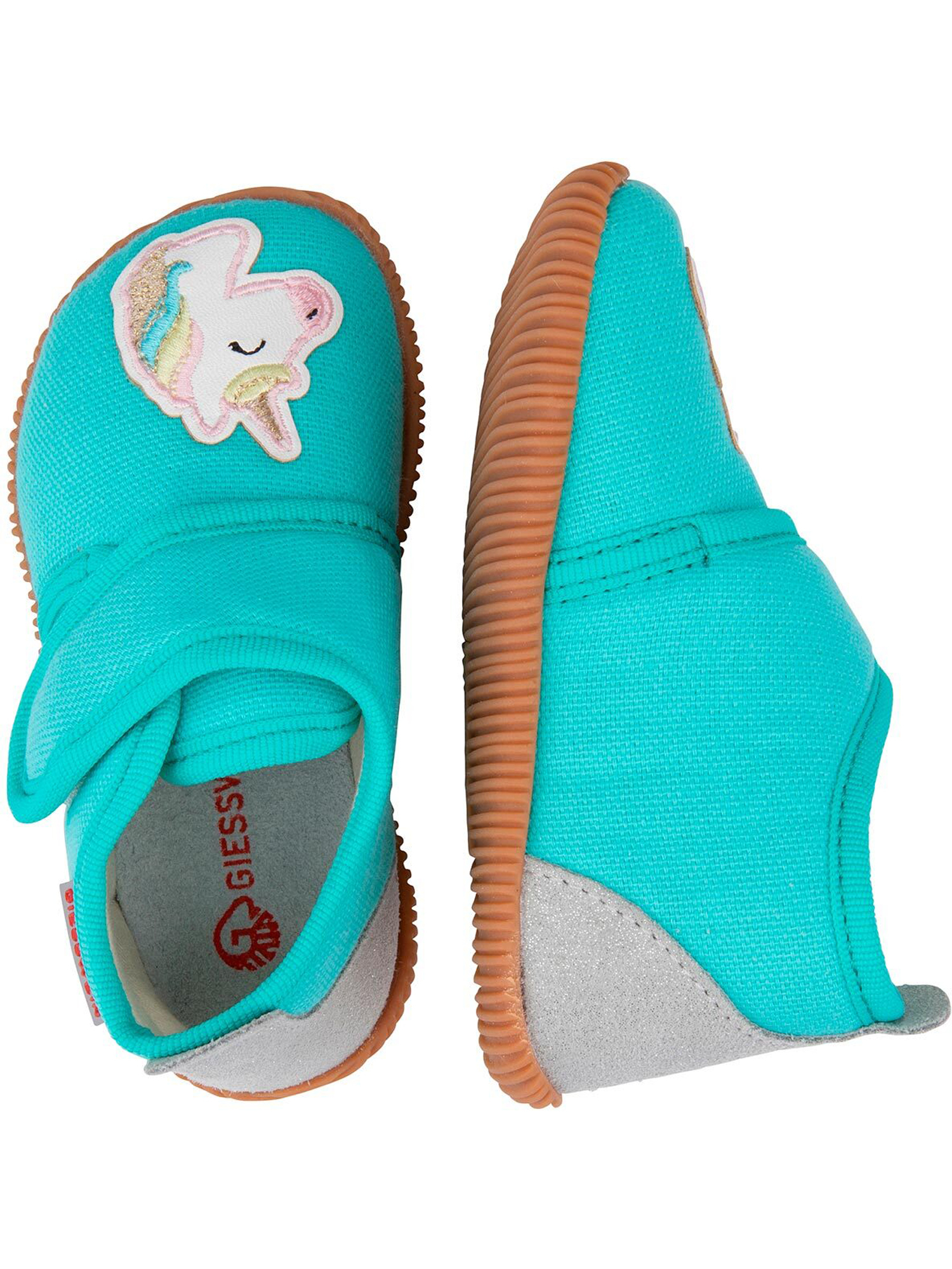 Ciabatte Giesswein Capri 30 - Bambina Turchese Con Suola In Gomma Naturale