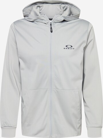 OAKLEY - Sudadera con cremallera deportiva en gris: frente