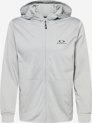 OAKLEY Athletic Zip-Up Hoodie in Grey: front