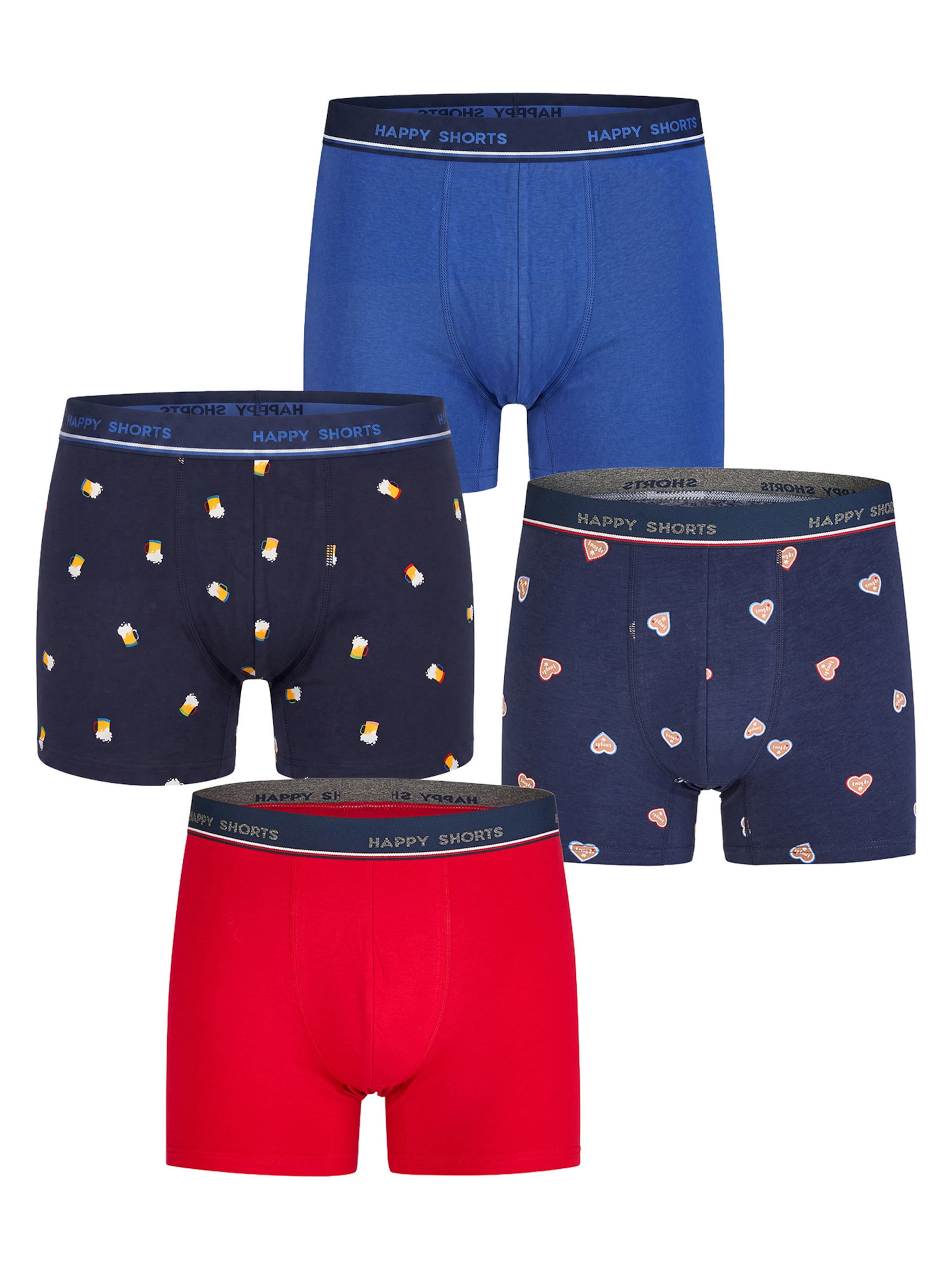 Happy Shorts - Boxers ' Fan Print Sets ' em azul: frente