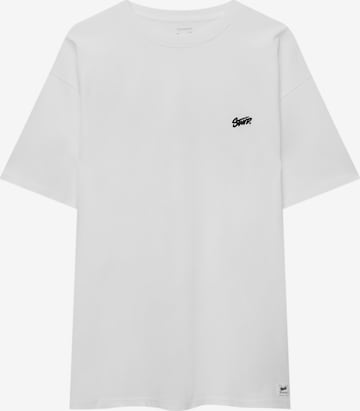 T-Shirt Pull&Bear en blanc : devant