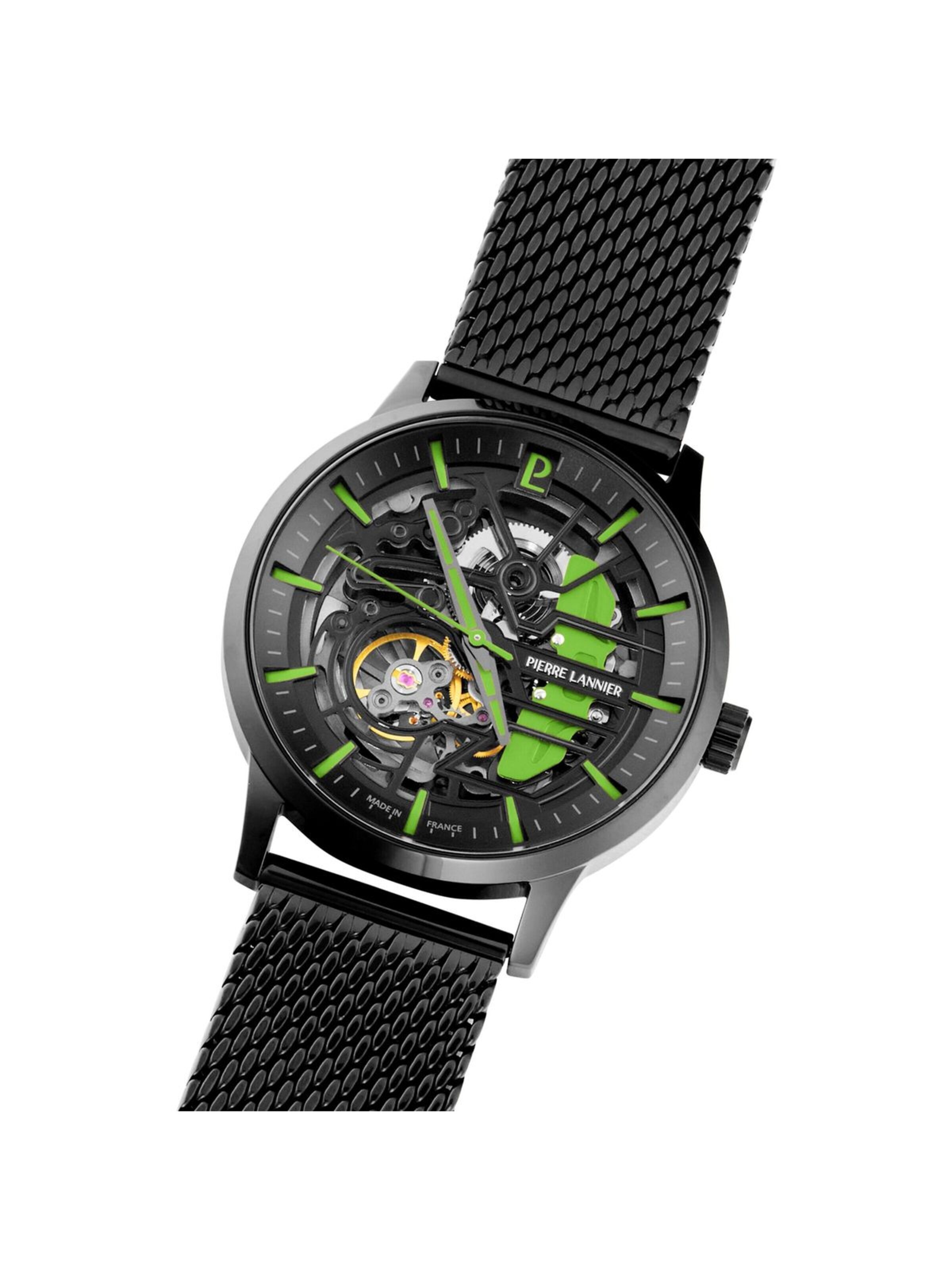Montre à affichage analogique 'Pierre Lannier - Automatic watch Paddock - Automatic watch movement - Watch case width: 43 mm' Pierre Lannier en noir