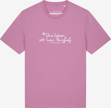 T-Shirt 'Das Leben Ist Kein Ponyhof' Watapparel en rose : devant