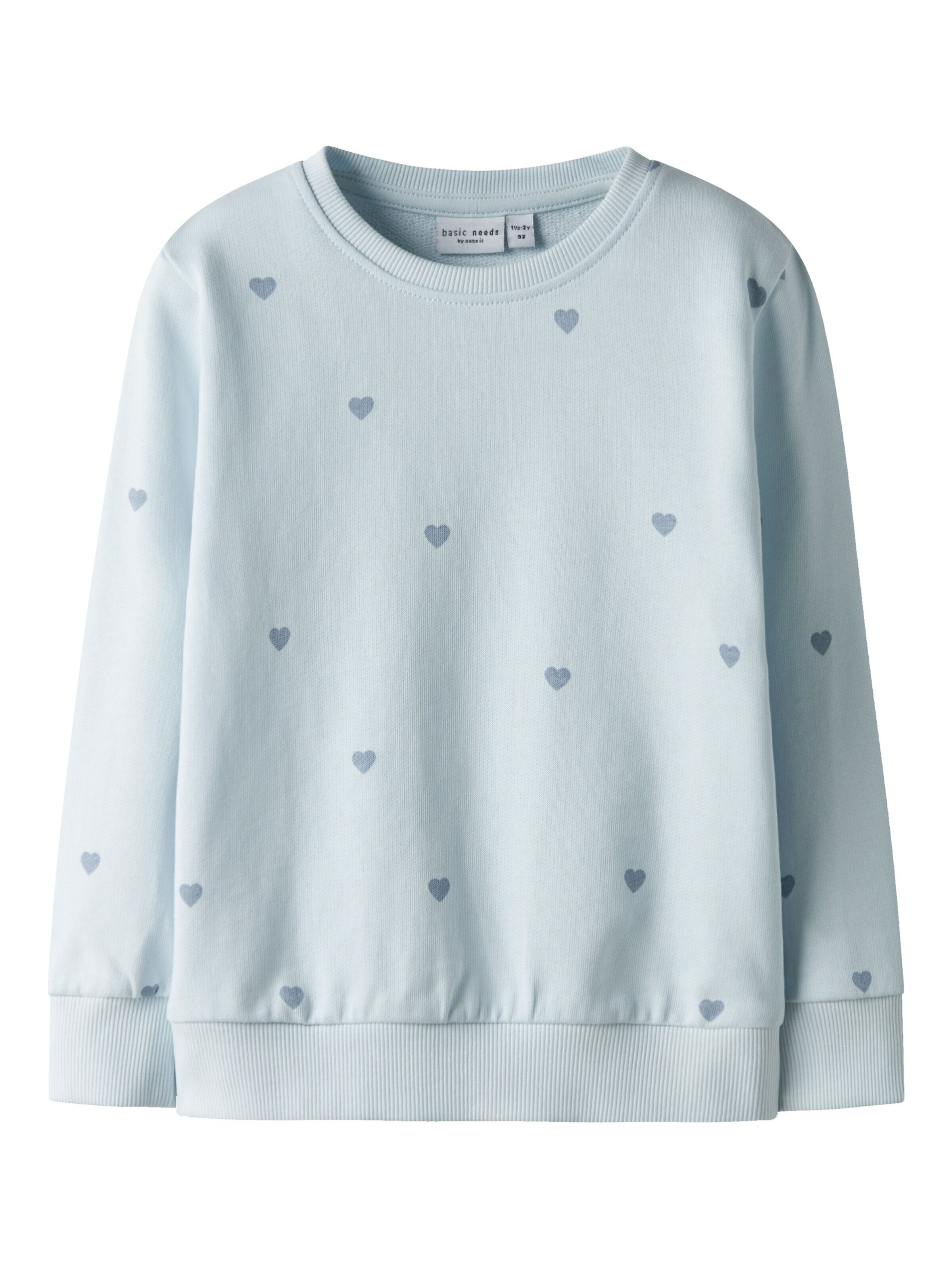 NAME IT Sweatshirt 'Sweatshirt NMFVALBA LS SWEAT UNB' in Silver: front