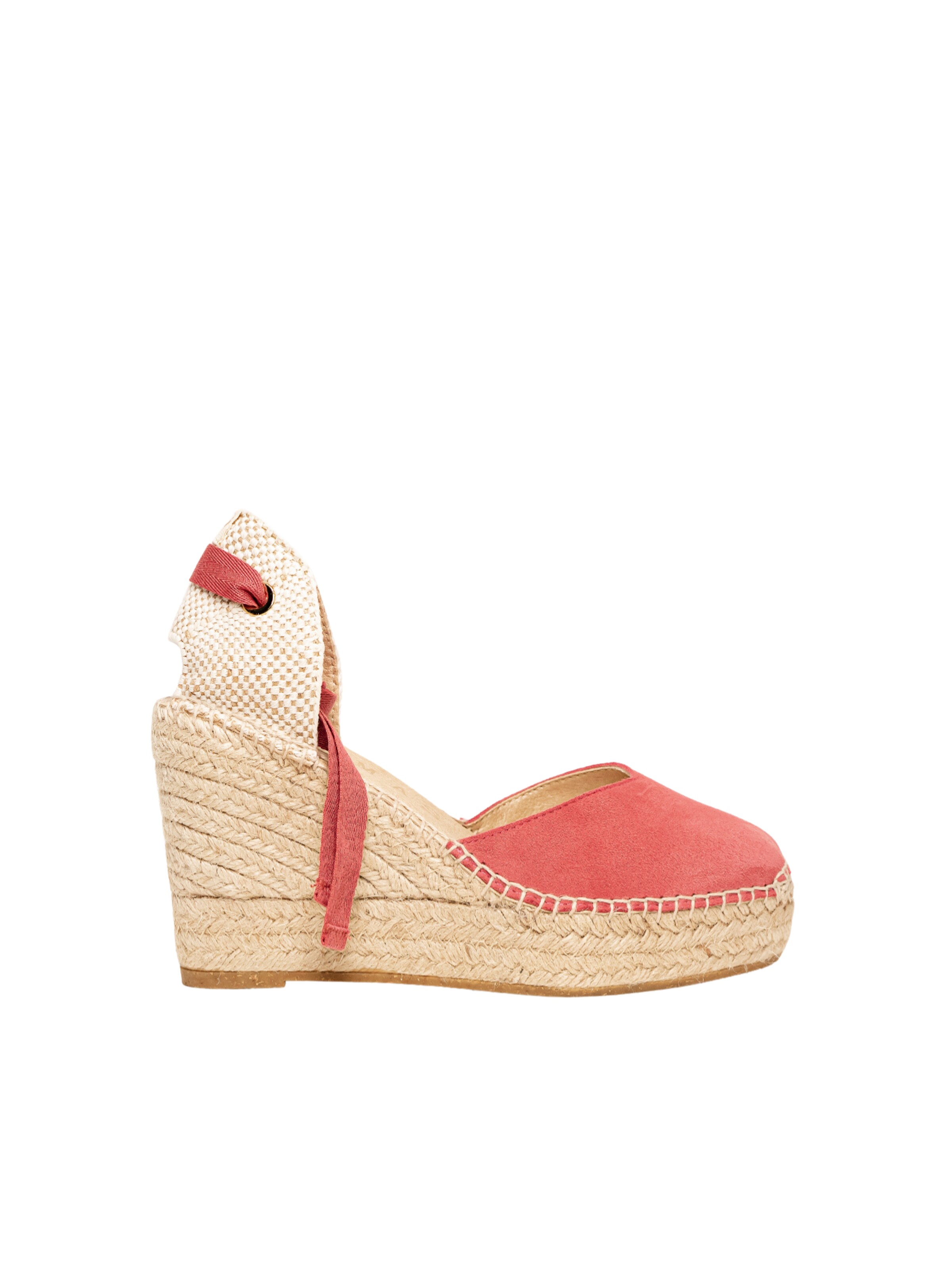 Alhamas - Sandalias 'Alpargata Cuña 10 cm' en rosa: frente