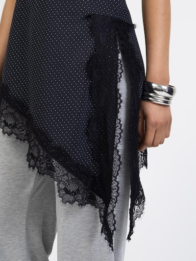 BROKE + SCHÖN Top 'Gepunktetes Camisole mit Spitze' in S-M in Black, Item view
