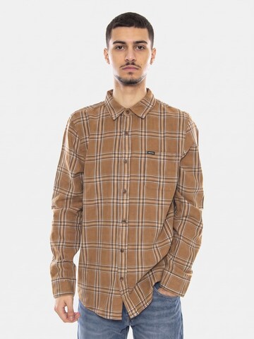 Brixton Comfort fit Button Up Shirt 'Charter' in Brown