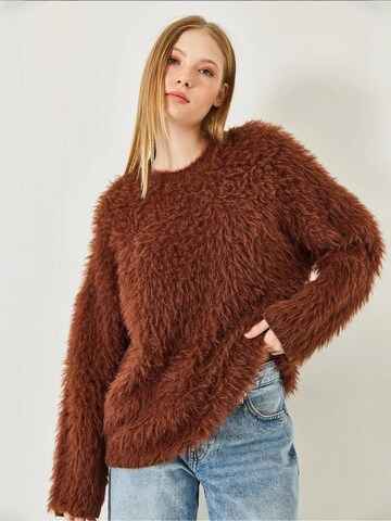 Pull-over oversize Bianco Lucci en marron