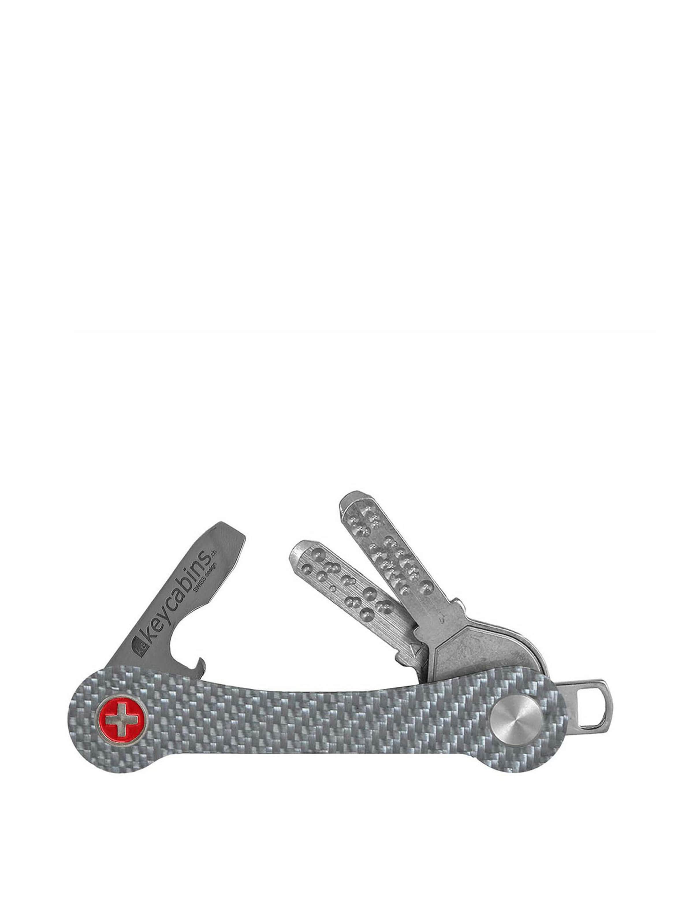 keycabins Sleutelhanger 'Carbon' in Zilver: voorkant