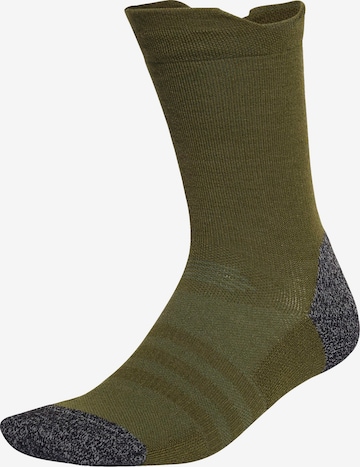 adidas Terrex Athletic Socks in Green: front