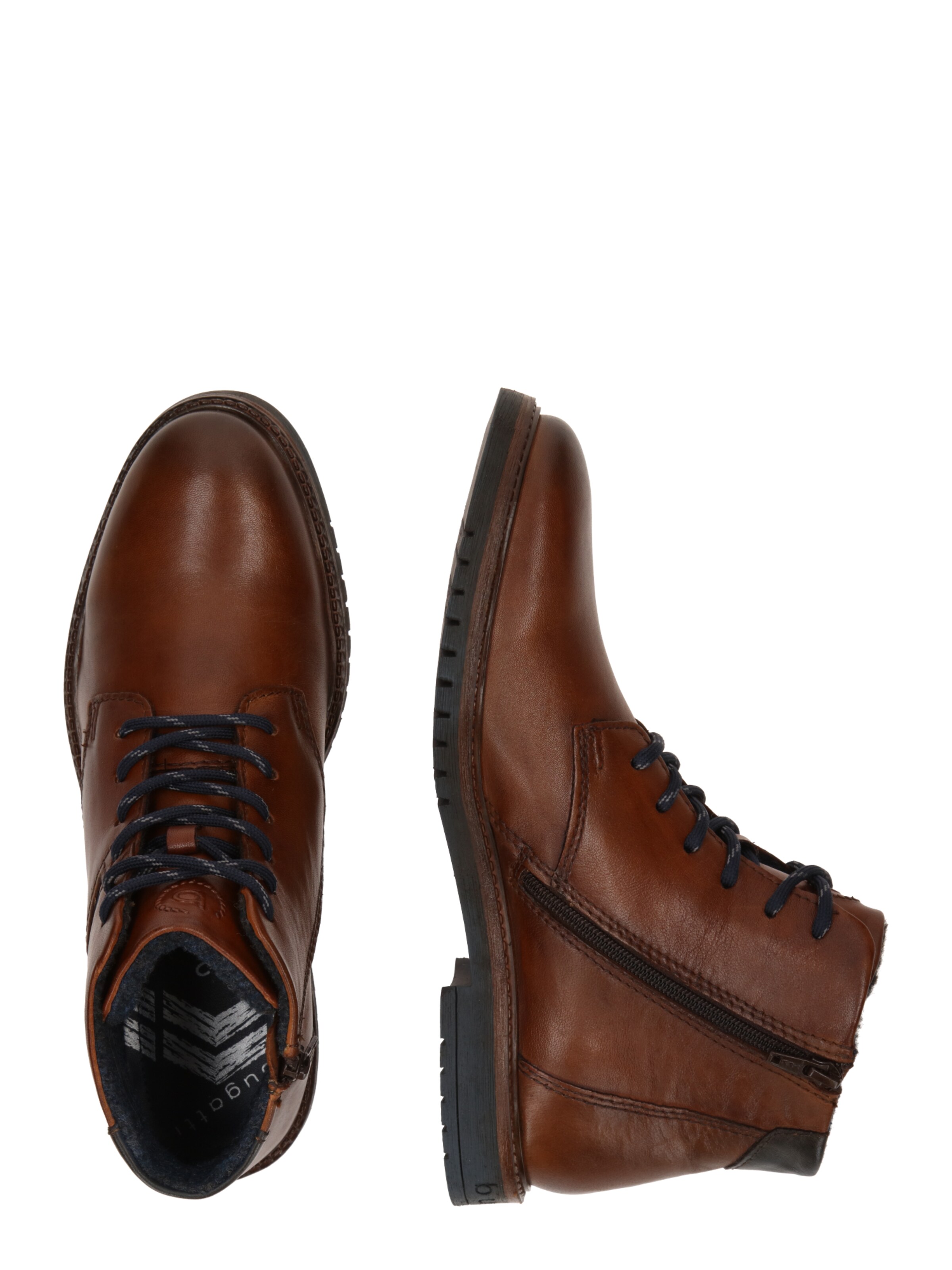 bugatti Боти с връзки в кафяво