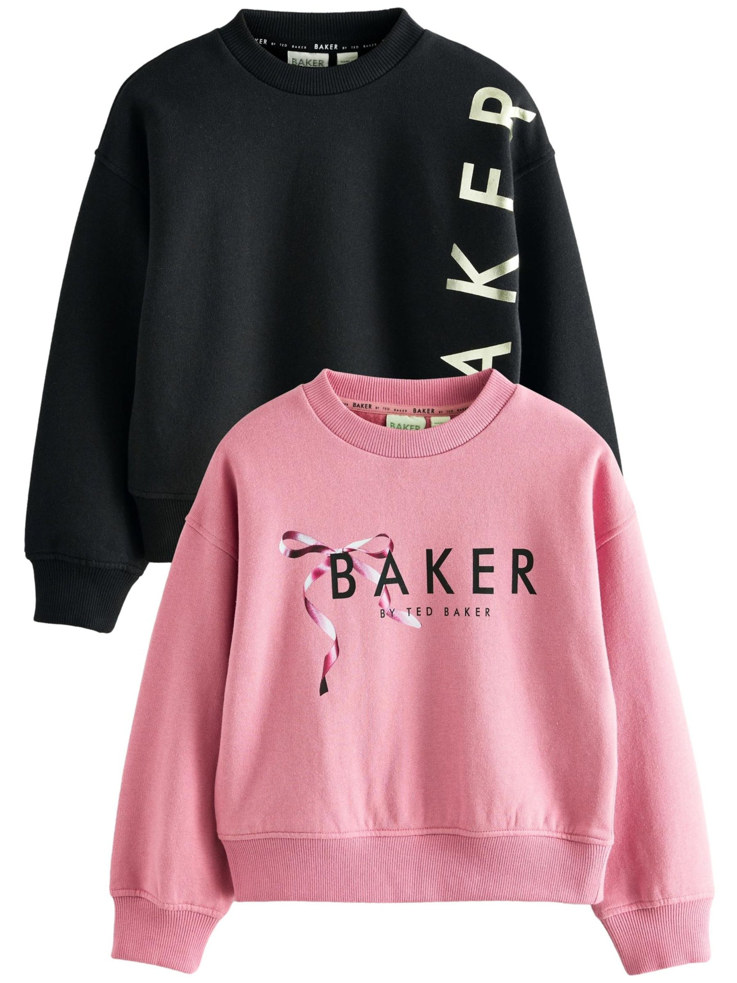 Sweat-shirt Baker by Ted Baker en rose : devant