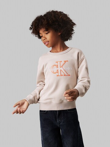 Calvin Klein Jeans Sweatshirt in Grijs: voorkant