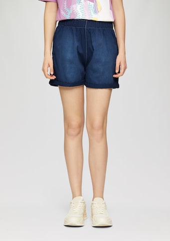 QS Wide leg Broek in Blauw: voorkant