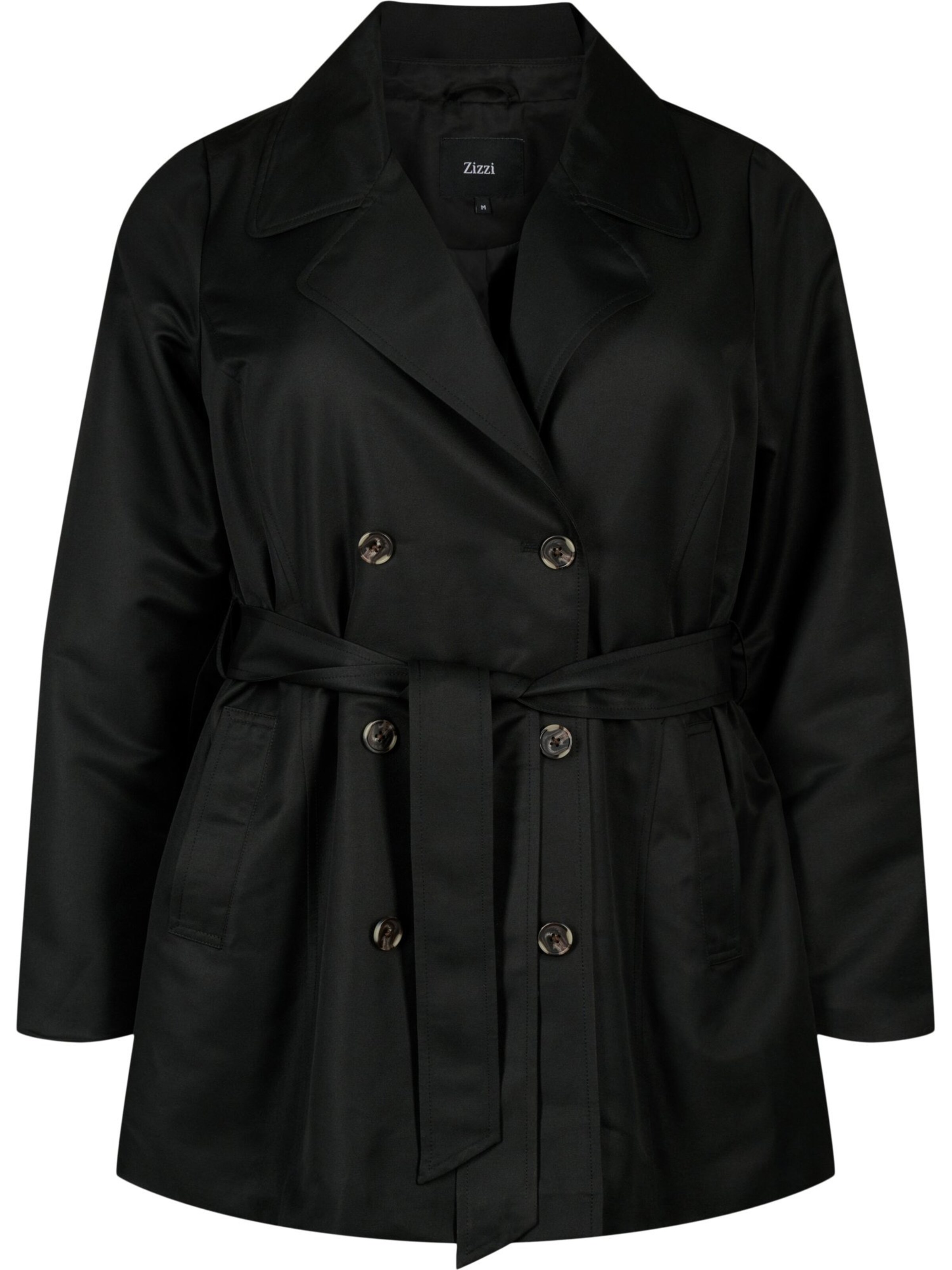 Cappotto di mezza stagione 'Caselin' di Zizzi in nero: frontale