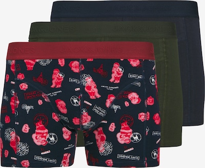 Boxer trumpikės 'JACHOLIDAY' iš JACK & JONES, spalva – nakties mėlyna / alyvuogių spalva / raudona / balta, Prekių apžvalga