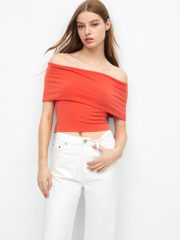 T-shirt Pull&Bear en orange : devant