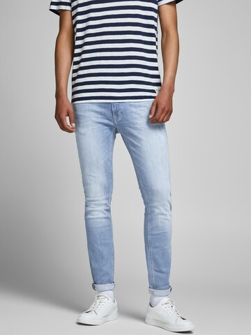 Skinny Jeans 'Liam' de la JACK & JONES pe albastru: față