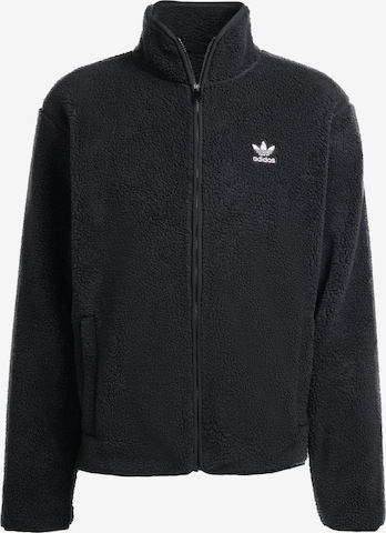 juoda ADIDAS ORIGINALS Flisinis džemperis 'Trefoil Essentials': priekis