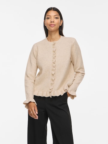 VILA Gebreid vest 'VIJacia' in Beige: voorkant