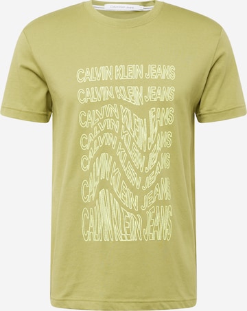 Regular T-Shirt Calvin Klein Jeans en vert : devant