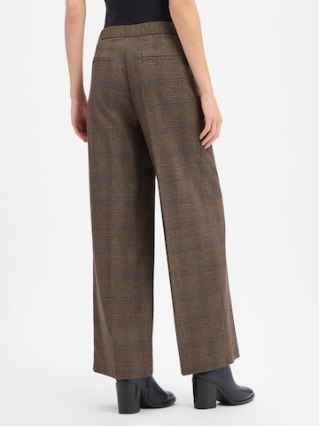 Wide Leg Pantalon à plis MORE & MORE en marron