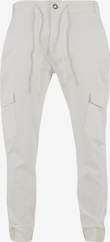 2Y Premium Tapered Cargo Pants in Beige: front