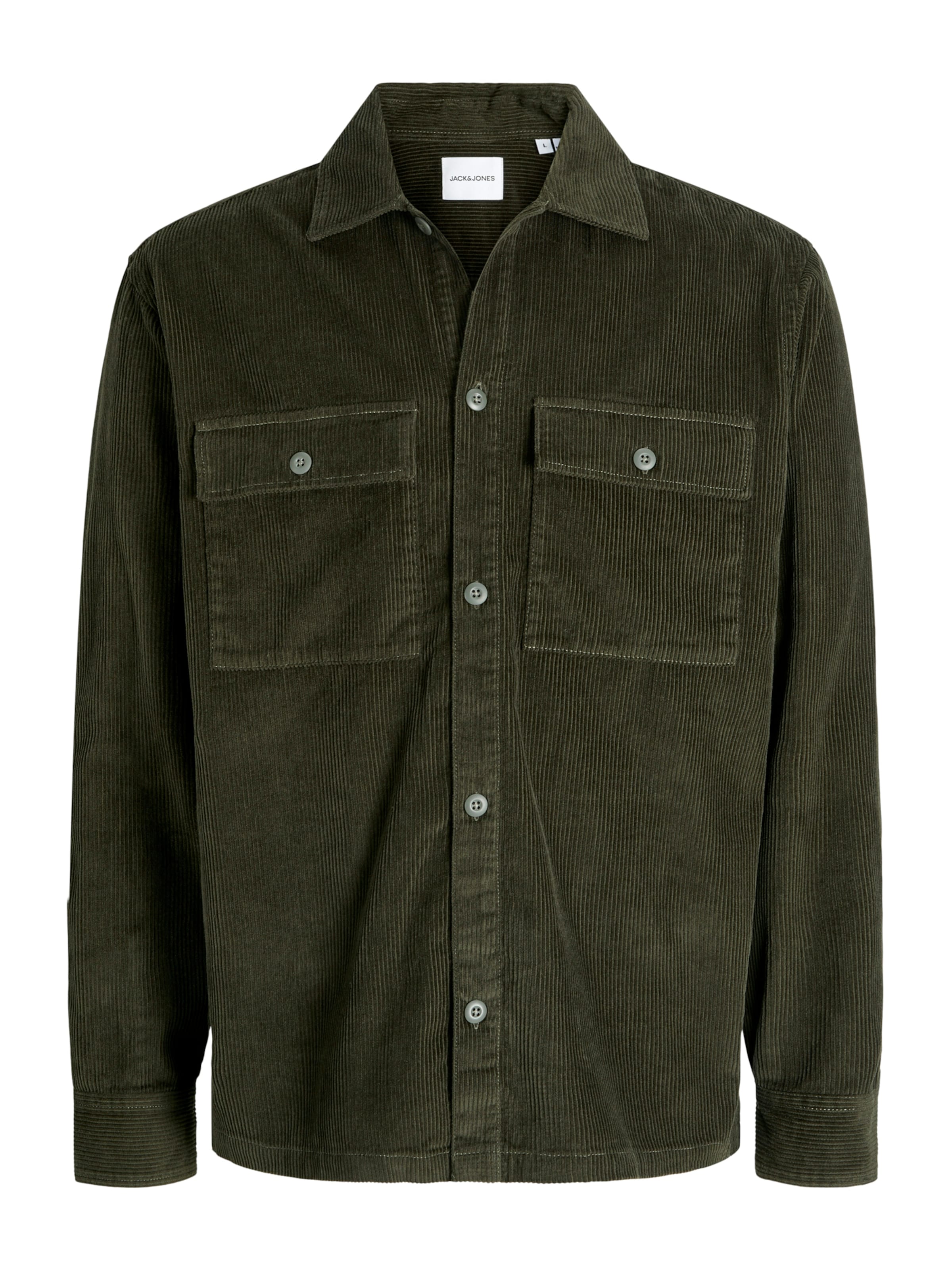 JACK & JONES Comfort fit Button Up Shirt 'JJEPerfect' in Green: front